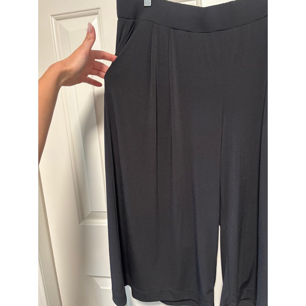 Jones New York Women's Black Wide Leg Cropped Pants Culottes Plus 1X - Picture 3 of 10
